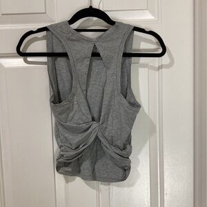 Knotted back cropped workout top